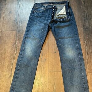 Levi's 501 Men's Straight Dark Blue Denim Jeans 36x32